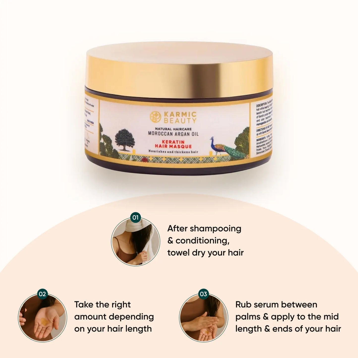 Nourishing Hair Masque with Certified Organic Moroccan Argan Oil & Hydrolyzed Keratin