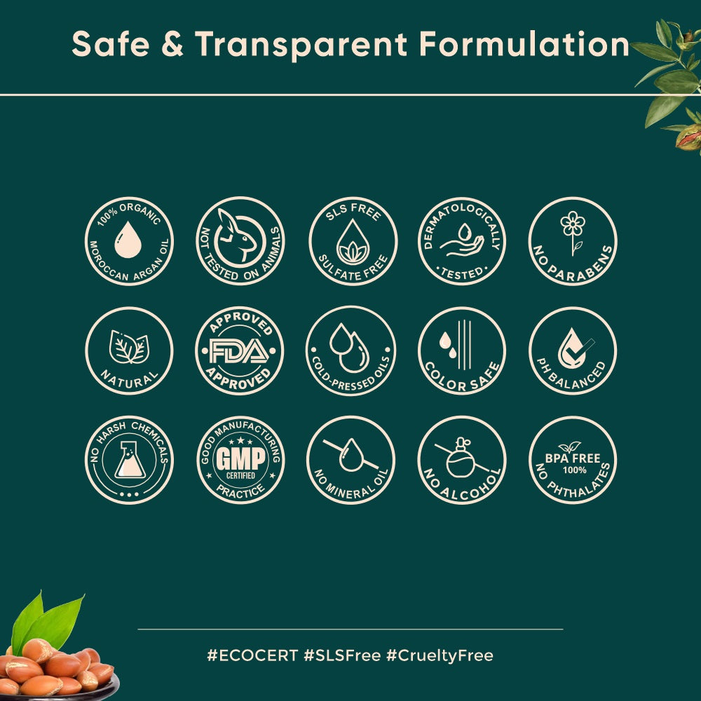 The image shares information about the nature and ingredients of Karmic Beauty products.