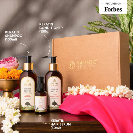 Regal Roots (Raja): Repair & Protect Hair Care Set of Keratin Shampoo (100ml), Conditioner (100g) & Hair Serum (30ml)