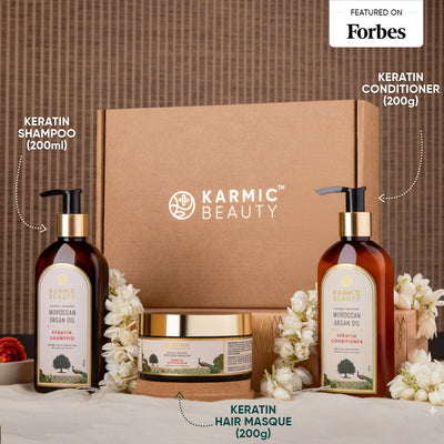 Ultimate Frizz Control Trio of Keratin Shampoo (200ml), Conditioner (200g) & Hair Masque (200g)