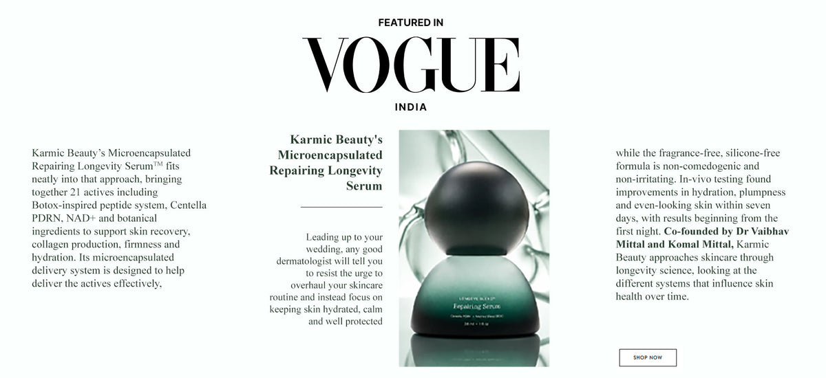 Vogue India Features the Story Behind Skin Longevity Brand Karmic Beauty