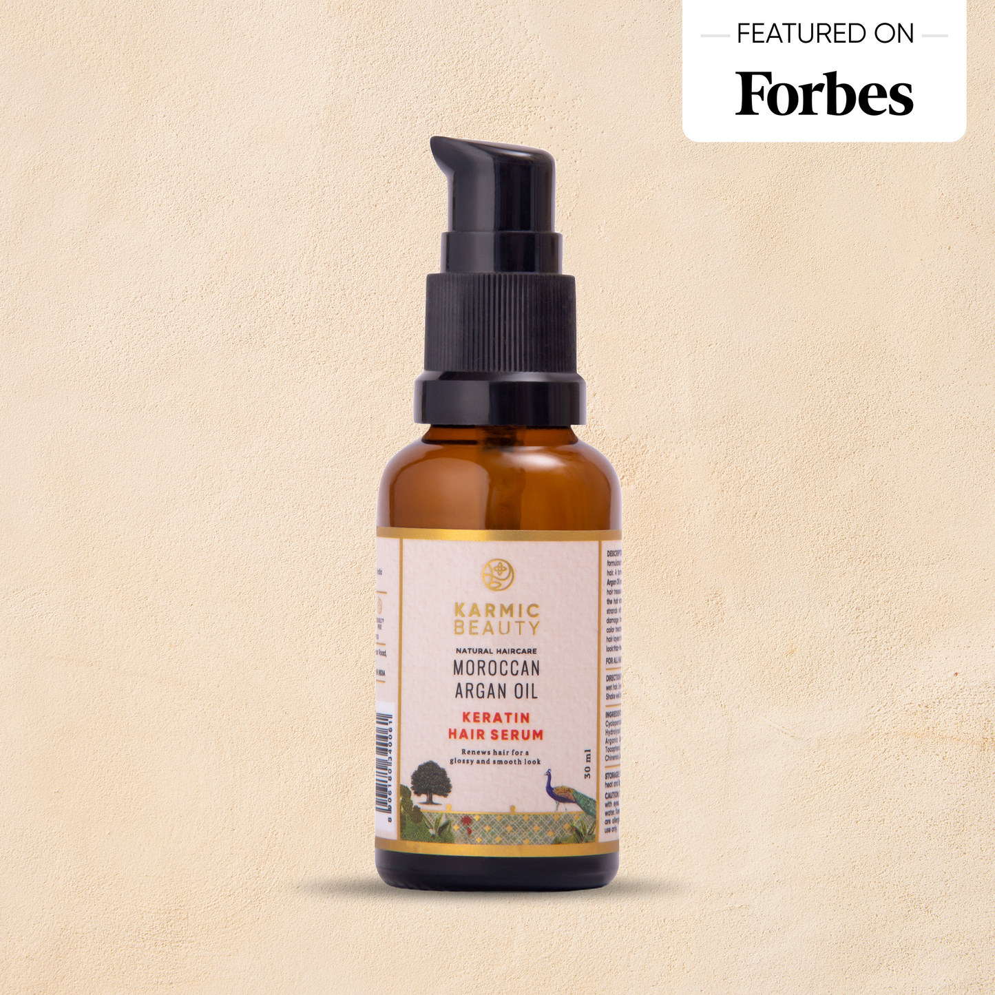 Smoothening Hair Serum with Certified Organic Moroccan Argan Oil & 100% Natural Keratin