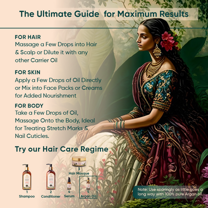 100% Pure & Organic Moroccan Argan Oil for Hair, Face & Body