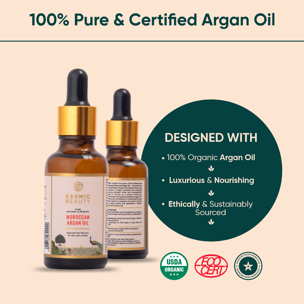 100% Pure, Natural & Organic Moroccan Argan Oil for Hair & Face