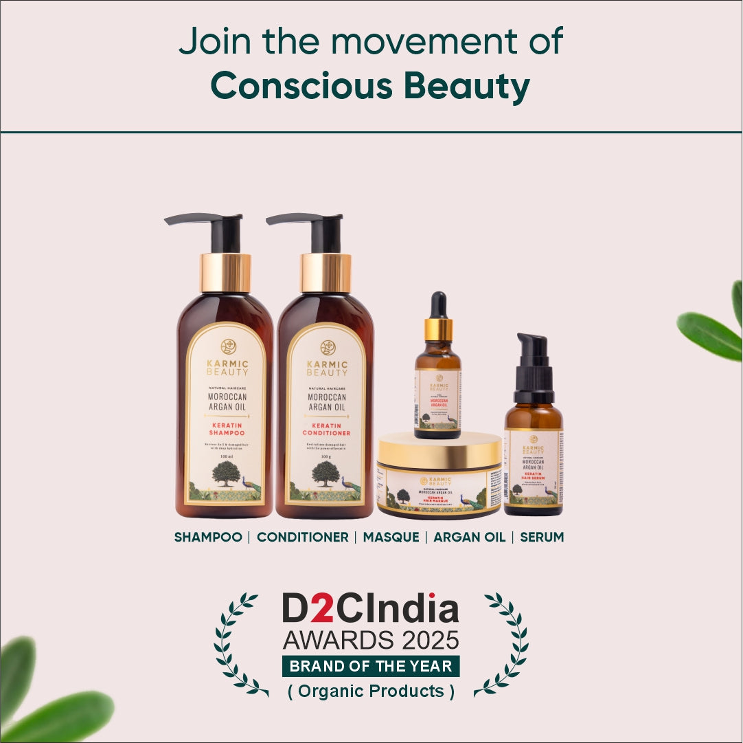 Smoothening Hair Serum with Certified Organic Moroccan Argan Oil & 100% Natural Keratin