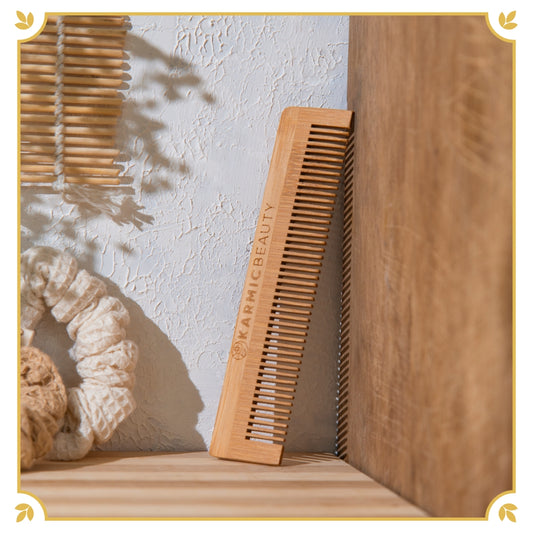 Karmic Beauty Indian Bamboo Wooden Comb (Mini Size)