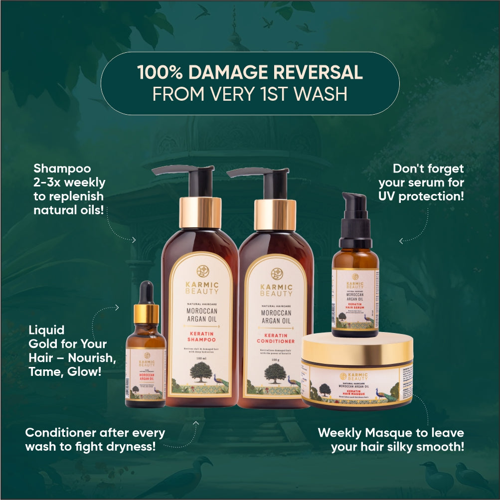 Reparing Hair Shampoo with Certified Organic Moroccan Argan Oil & Hydrolyzed Keratin