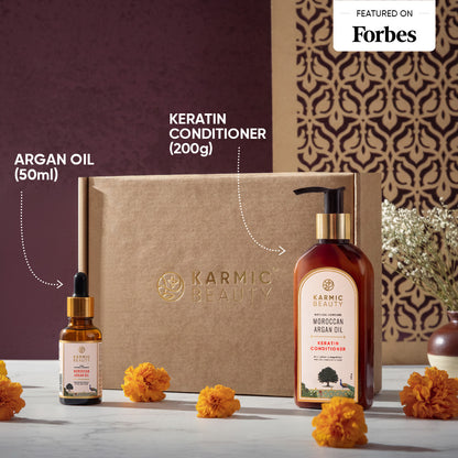 Frizz Fix Hair Condition and Moisturize Combo of Keratin Conditioner (200g) & Argan Oil (50ml)