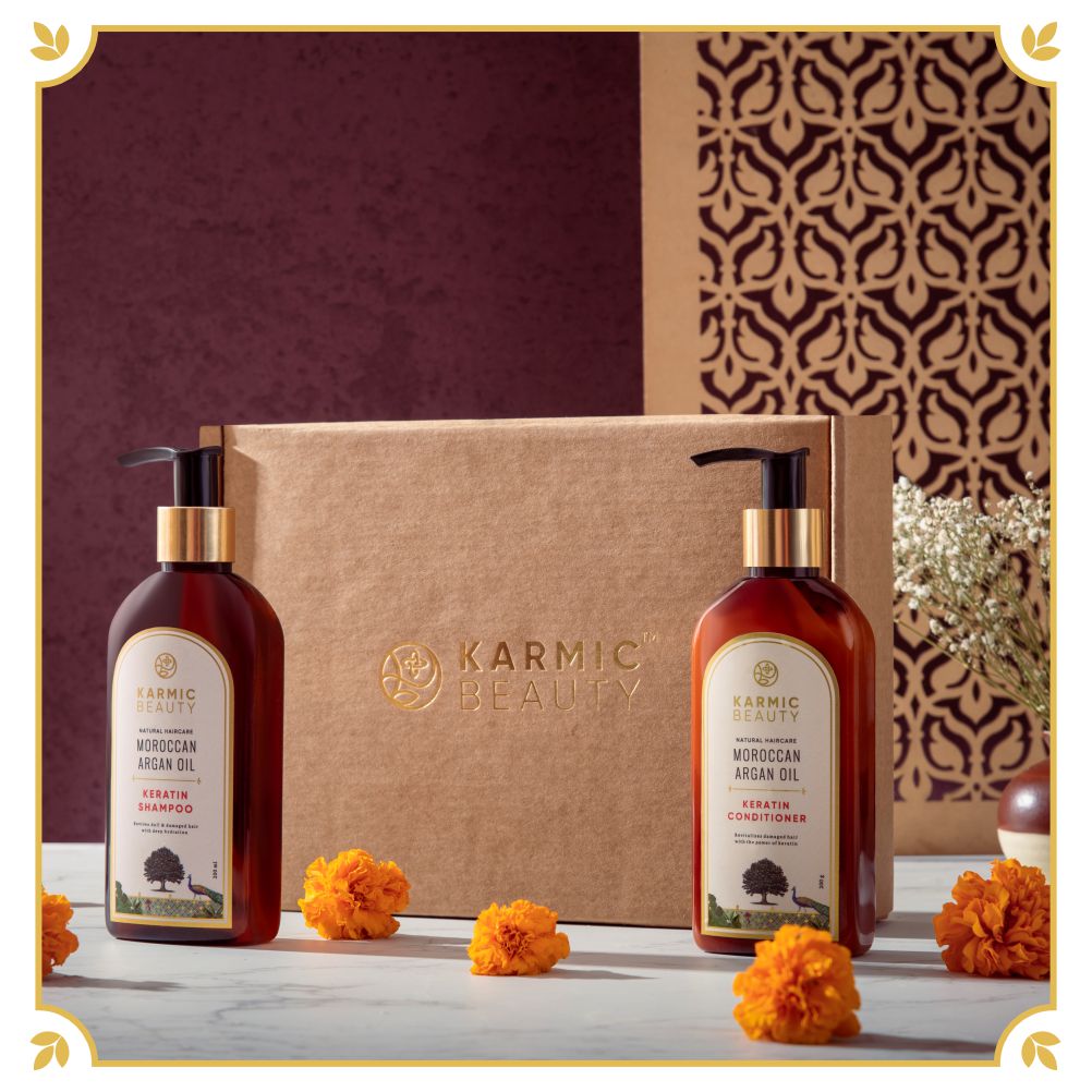 Natural, Organic and Sulfate free shampoo and conditioner of Karmic Beauty in Mane Miracle combo set.