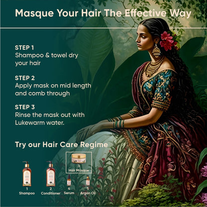 Nourishing Hair Masque with Certified Organic Moroccan Argan Oil & Hydrolyzed Keratin