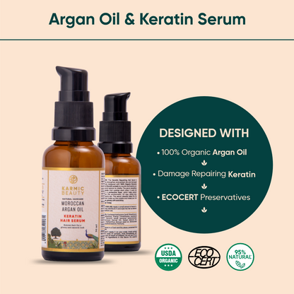 Organic Moroccan Argan Oil & Keratin Hair Serum