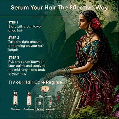 Smoothening Hair Serum with Certified Organic Moroccan Argan Oil & 100% Natural Keratin