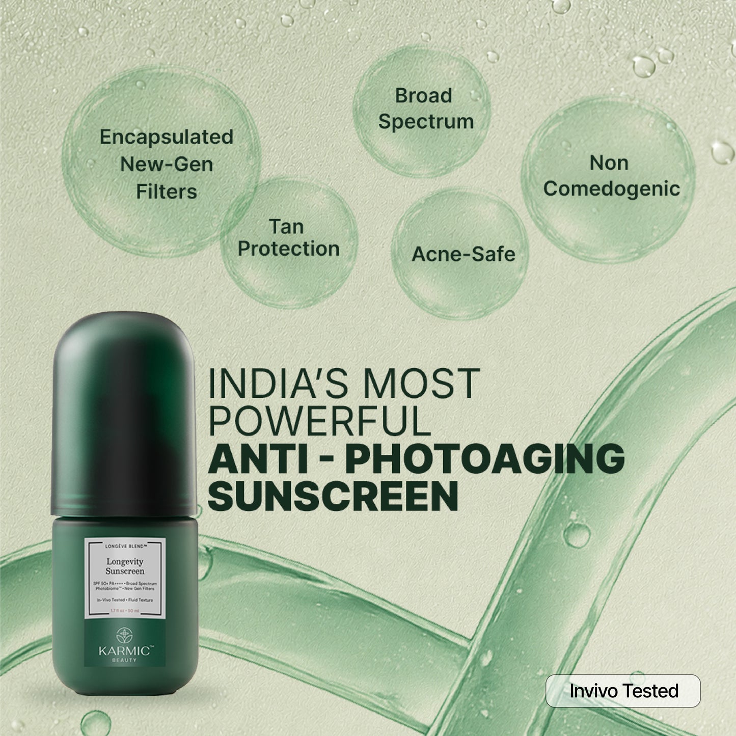 Longevity Sunscreen Spf 50 PA++++ with Photobiome™ Complex & ENCAPSULATED New Generation Filters