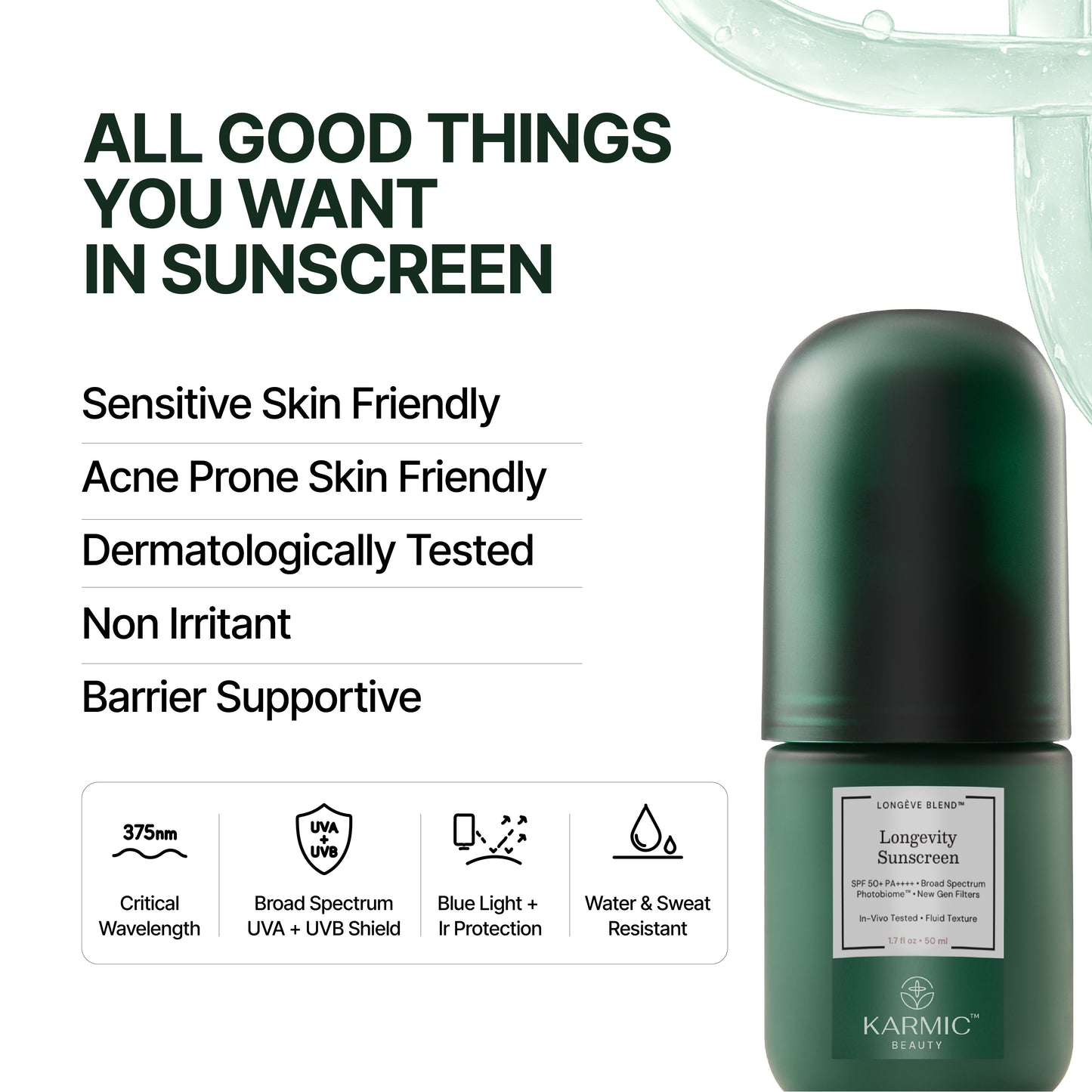 Longevity Sunscreen Spf 50 PA++++ with Photobiome™ Complex & ENCAPSULATED New Generation Filters
