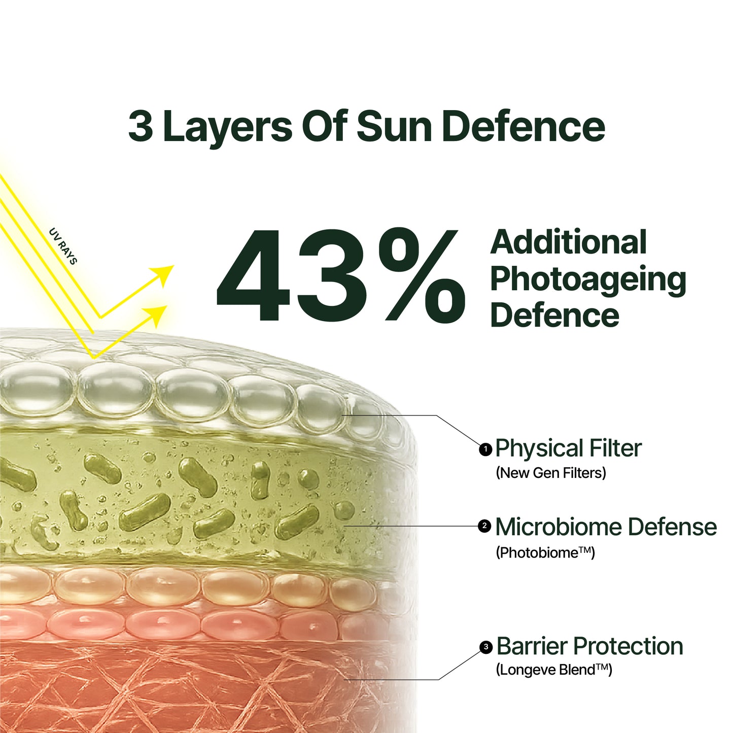 Longevity Sunscreen™ Spf 50 PA++++ with Photobiome™ Complex