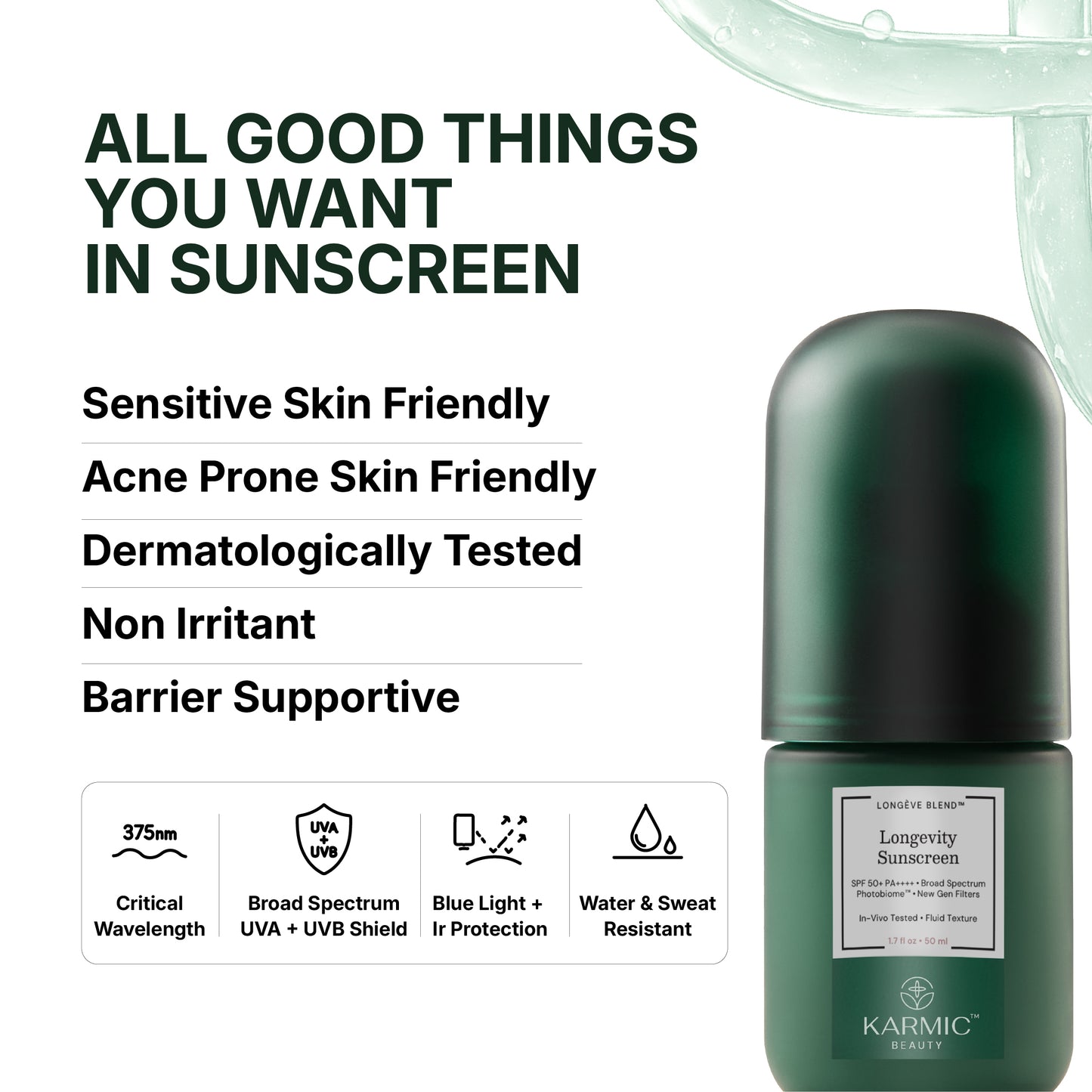 Longevity Sunscreen™ Spf 50 PA++++ with Photobiome™ Complex