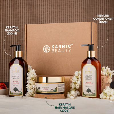 Ultra Frizz Control Trio of Keratin Shampoo (100ml), Conditioner (100g) & Keratin Masque (200g)